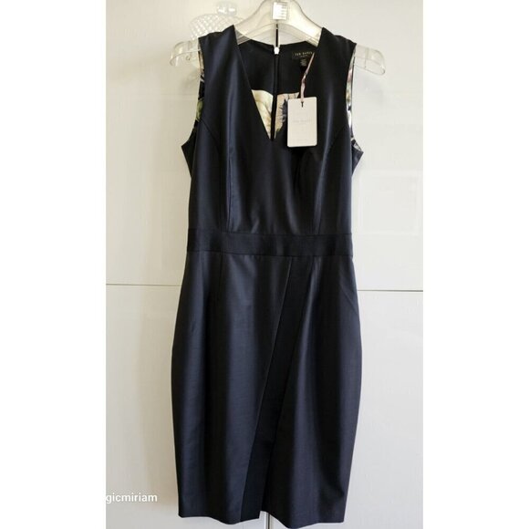 BNWT TED BAKER LONDON TIORNAD SLEEVELESS RIBBON BLACK DRESS - Picture 4 of 13